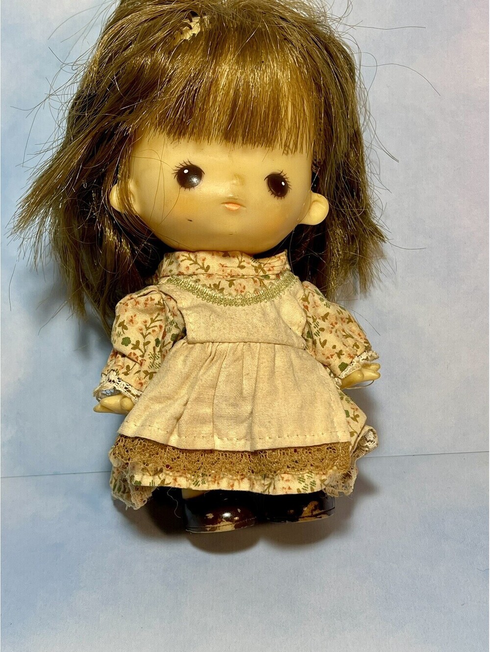 Vintage 1960s Ono M.S.P Doll 6” Standing Doll Japan Brunette  W Dress